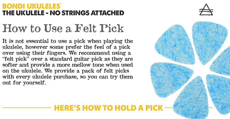 Felt Picks For Ukulele - 6 Pack