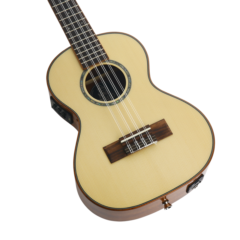 8 String Spruce & Ebony Electric Tenor Ukulele