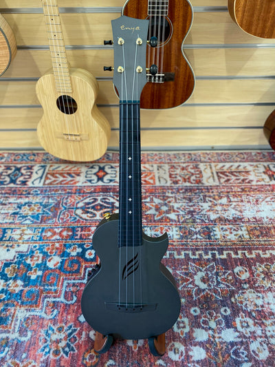 Enya Nova U Carbon Concert Ukulele - Electric - Black - Demo Model - Worn Frets