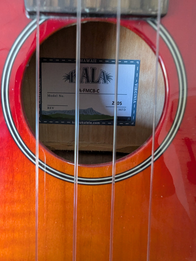 Kala Flamed Maple Concert - Cherry Burst