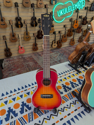Kala Flamed Maple Concert - Cherry Burst