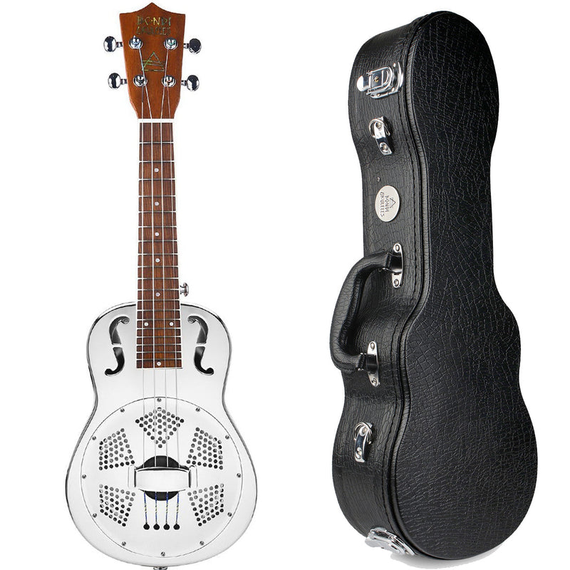 Bondi Bluegrass Silver Resonator Ukulele - Left Handed