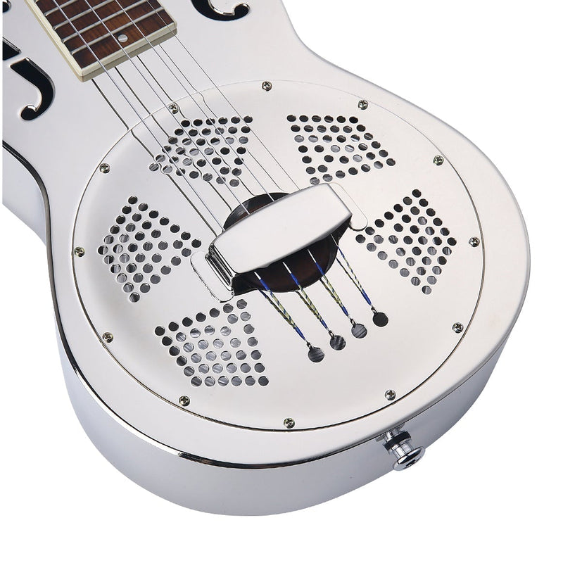 Bondi Bluegrass Silver Resonator Ukulele - Left Handed