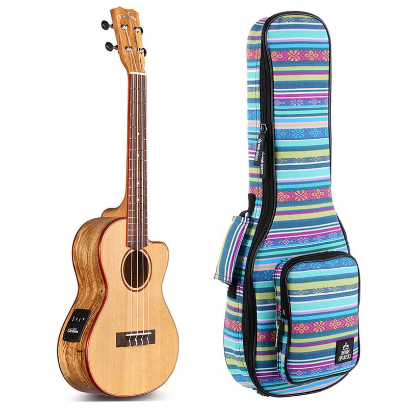 Cordoba 24T-CE Spruce & Spalted Maple Tenor Electric Ukulele