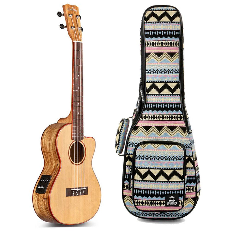 Cordoba 24T-CE Spruce & Spalted Maple Tenor Electric Ukulele