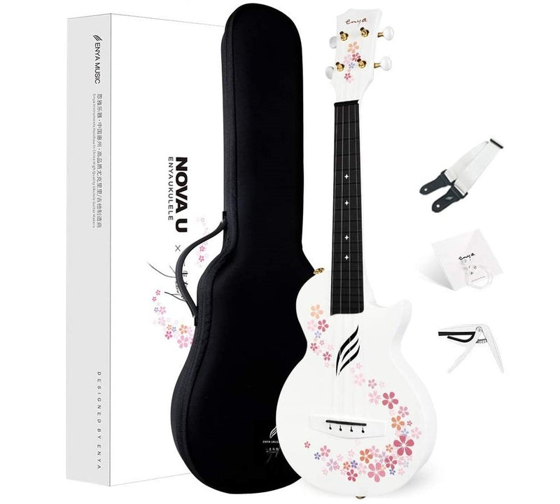 Enya Nova U Carbon Concert Ukulele - Flower