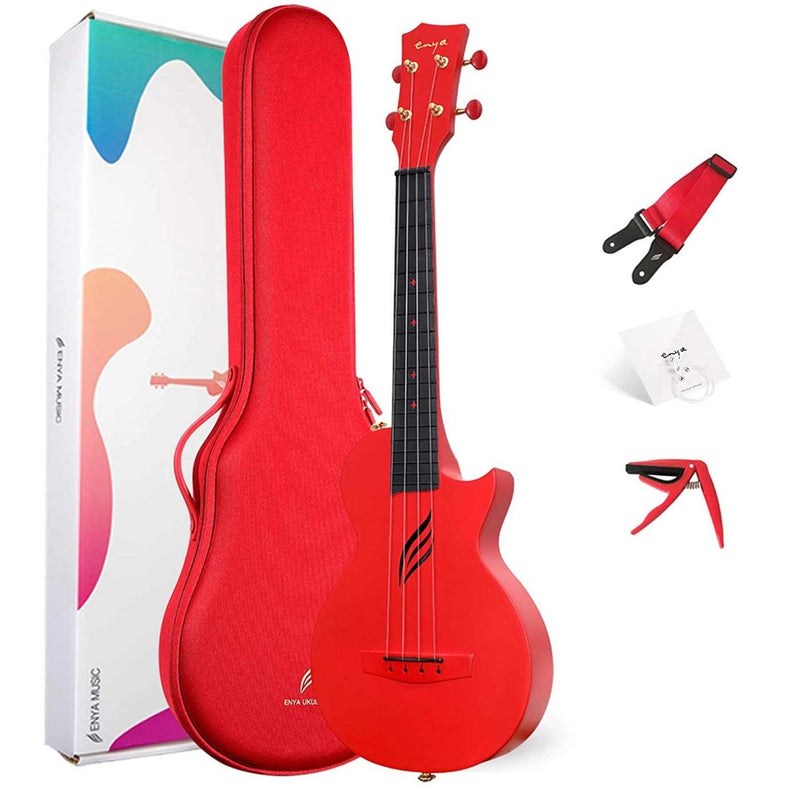 Enya Nova U Carbon Concert Ukulele - Red