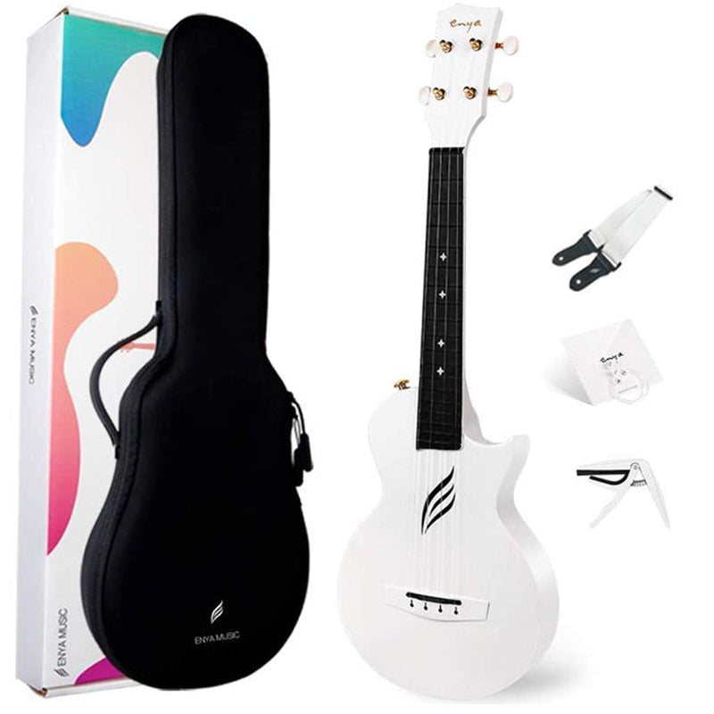 Enya Nova U Carbon Concert Ukulele - White