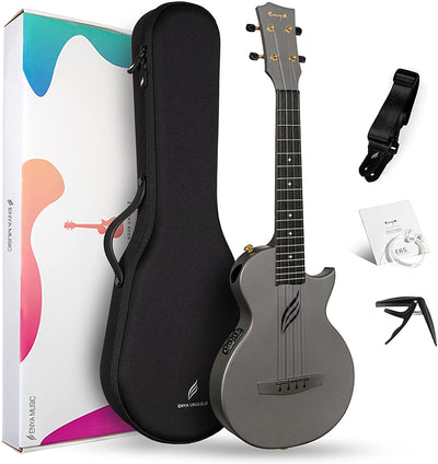 Enya Nova U Carbon Tenor Pro Ukulele - Electric - Black