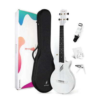 Enya Nova U Carbon Tenor Pro White Electric Ukulele