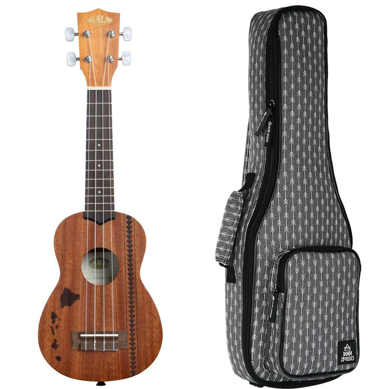 Kala Satin Mahogany Hawaiian Tattoo Soprano Ukulele