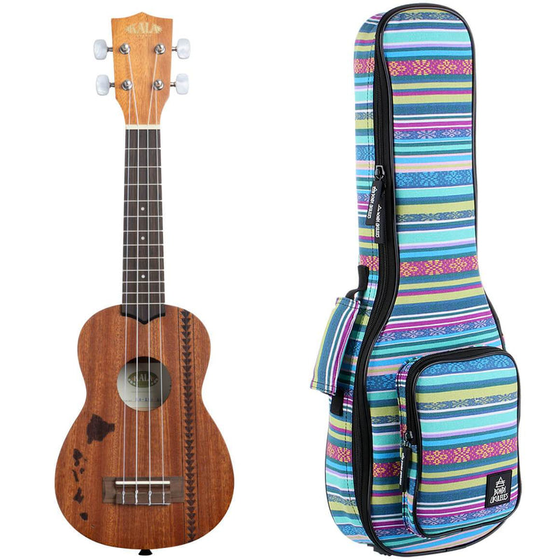 Kala Satin Mahogany Hawaiian Tattoo Soprano Ukulele