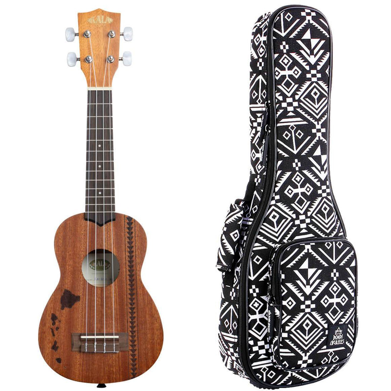 Kala Satin Mahogany Hawaiian Tattoo Soprano Ukulele