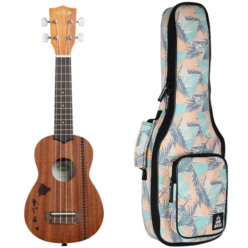 Kala Satin Mahogany Hawaiian Tattoo Soprano Ukulele