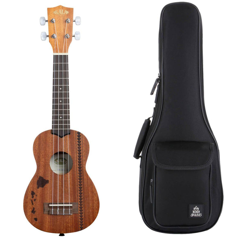 Kala Satin Mahogany Hawaiian Tattoo Soprano Ukulele