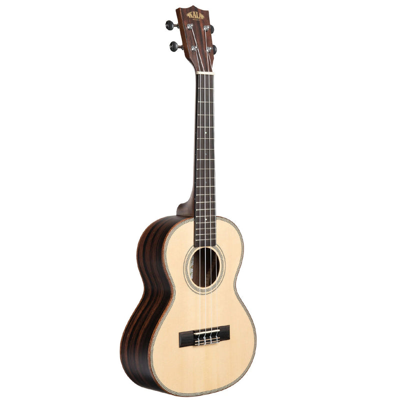 Kala Solid Spruce Top Striped Ebony Body Tenor Ukulele