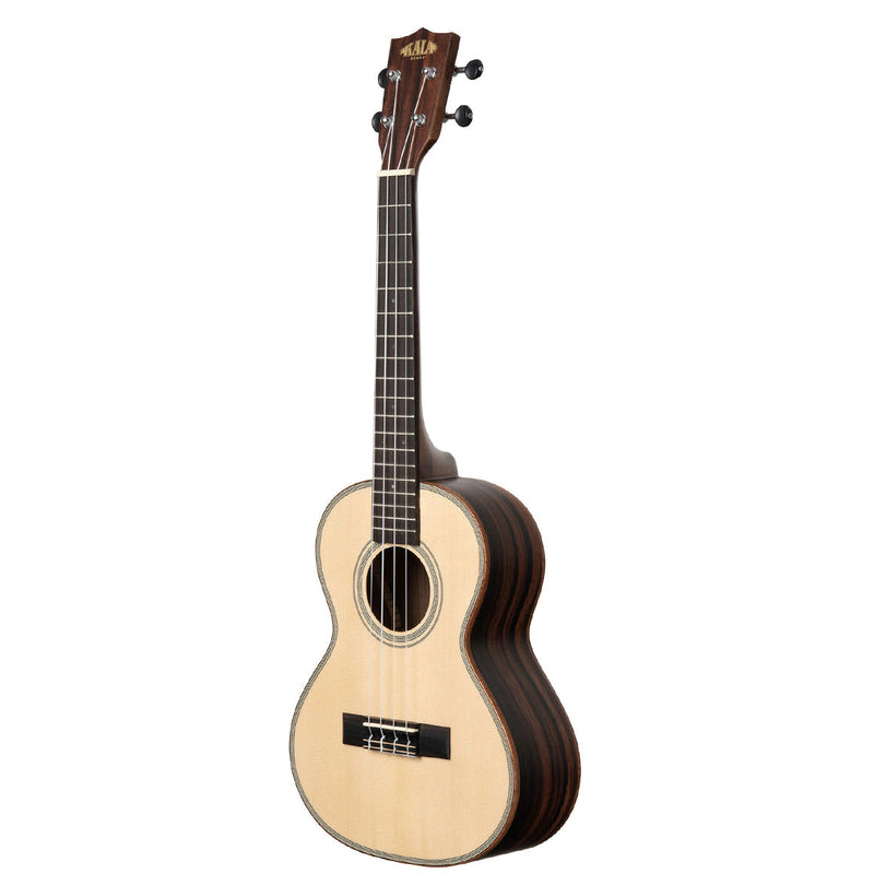 Kala Solid Spruce Top Striped Ebony Body Tenor Ukulele