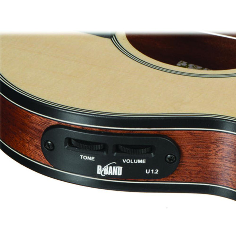 Kala Solid Spruce Travel Concert Electric Ukulele