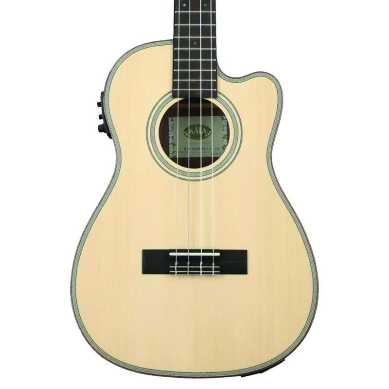 Kala Spruce and Striped Ebony Baritone Electric Ukulele