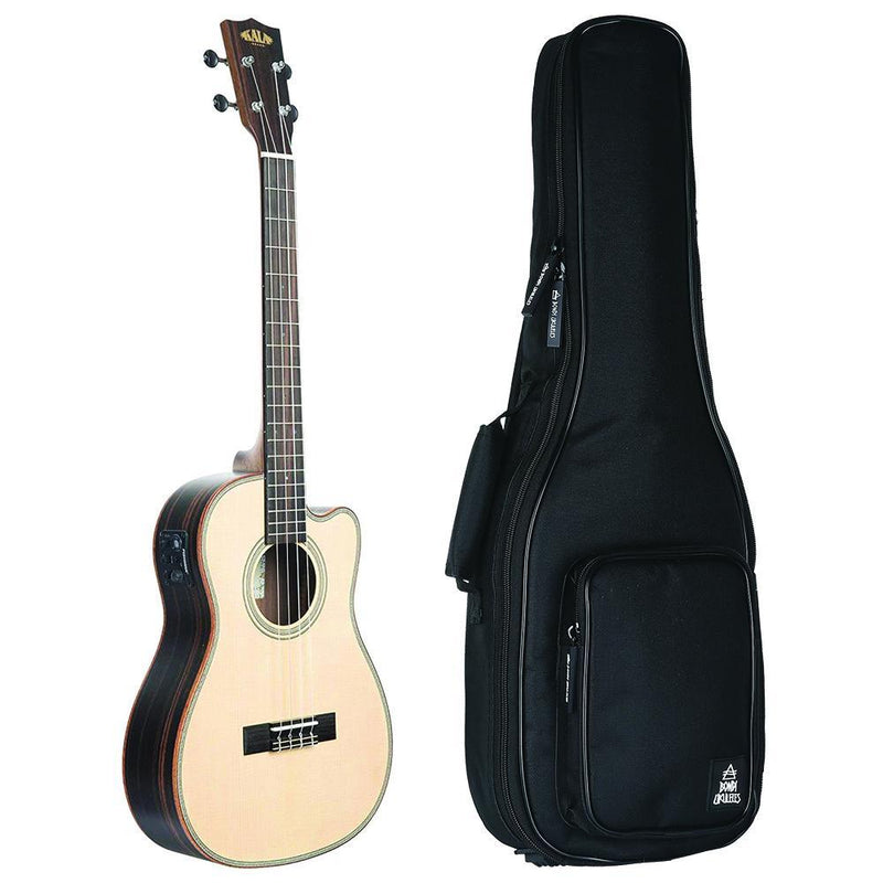 Kala Spruce and Striped Ebony Baritone Electric Ukulele