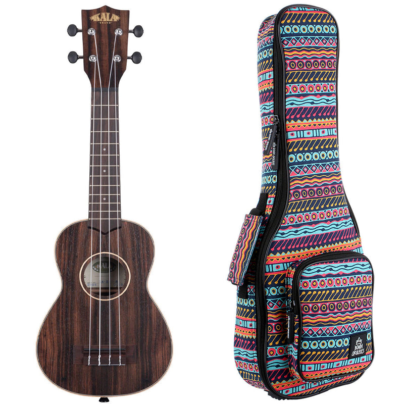 Kala Striped Ebony Soprano Ukulele
