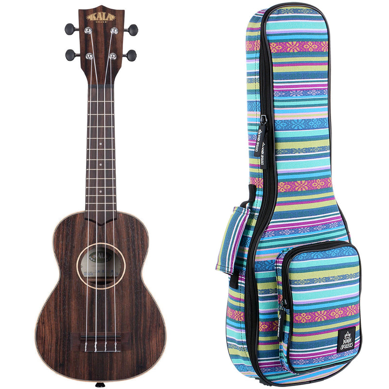 Kala Striped Ebony Soprano Ukulele
