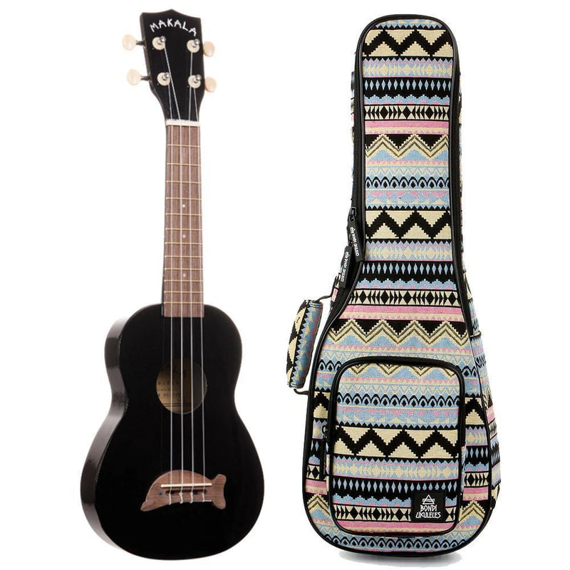 Makala Dolphin Black Sparkle Soprano Ukulele