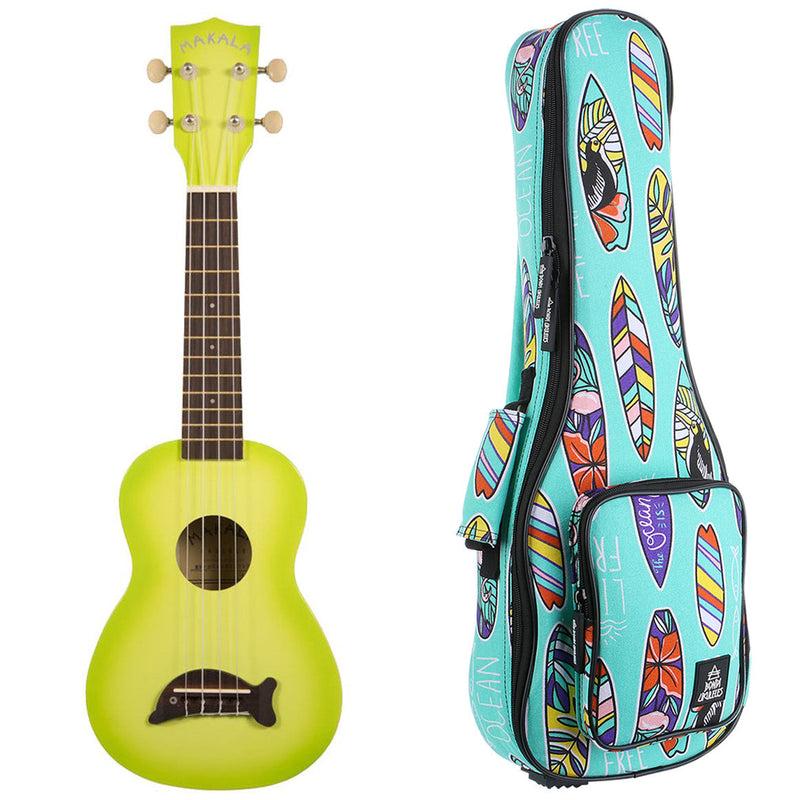 Makala Dolphin Green Burst Soprano Ukulele