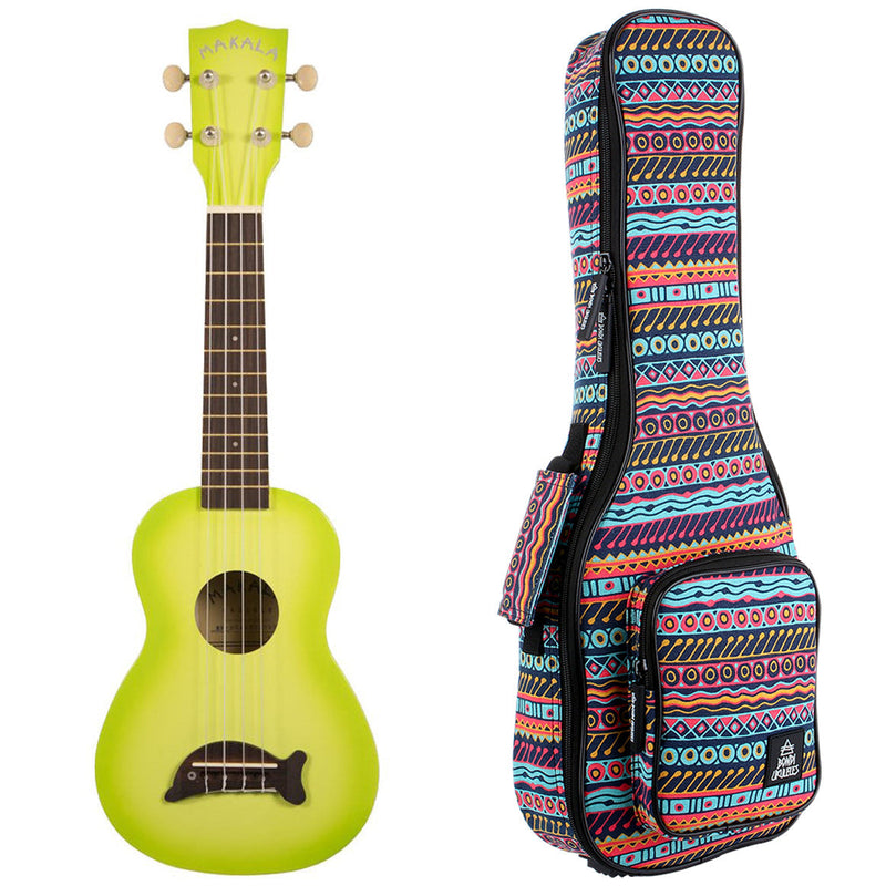 Makala Dolphin Green Burst Soprano Ukulele