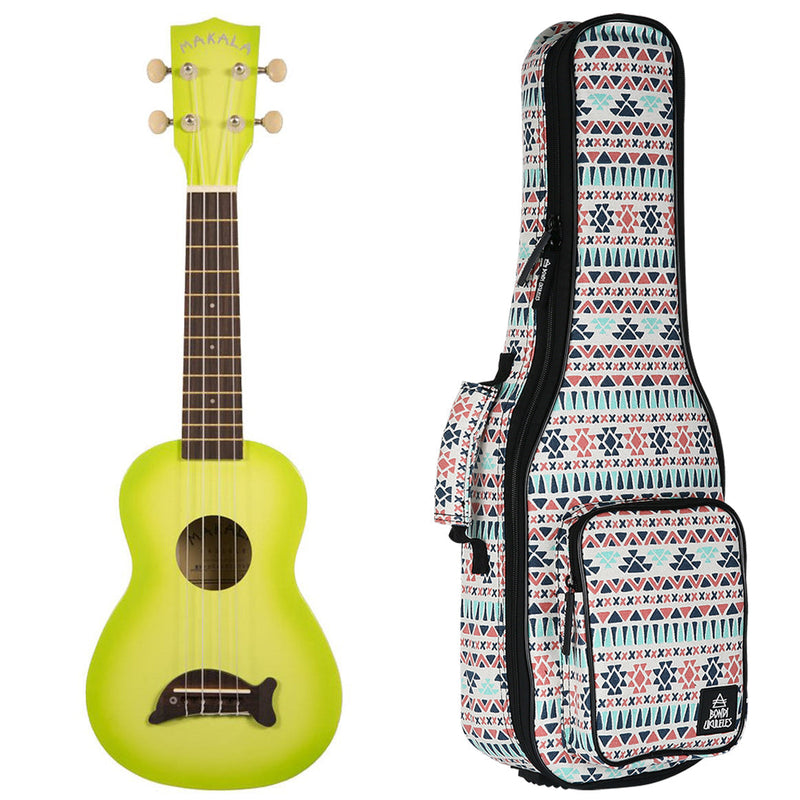 Makala Dolphin Green Burst Soprano Ukulele