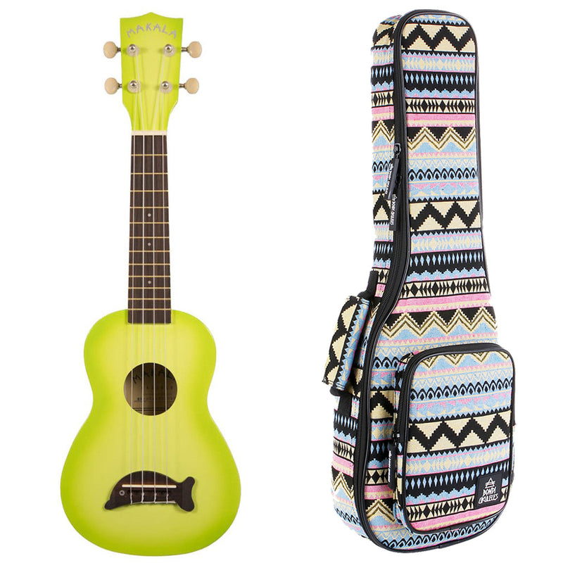 Makala Dolphin Green Burst Soprano Ukulele