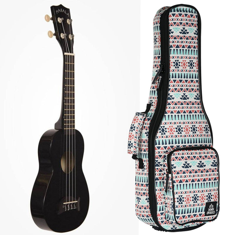 Makala Dolphin Soprano Ukulele Bundle - Black Sparkle