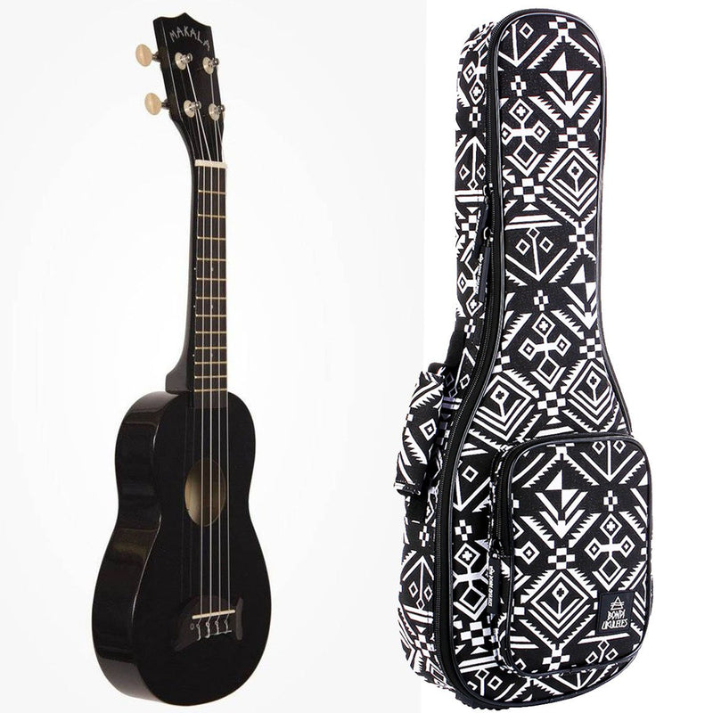Makala Dolphin Soprano Ukulele Bundle - Black Sparkle