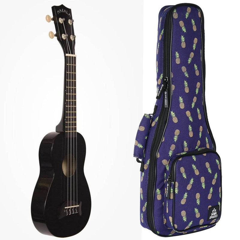 Makala Dolphin Soprano Ukulele Bundle - Black Sparkle