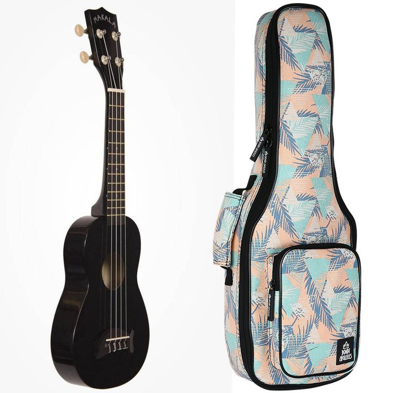 Makala Dolphin Soprano Ukulele Bundle - Black Sparkle