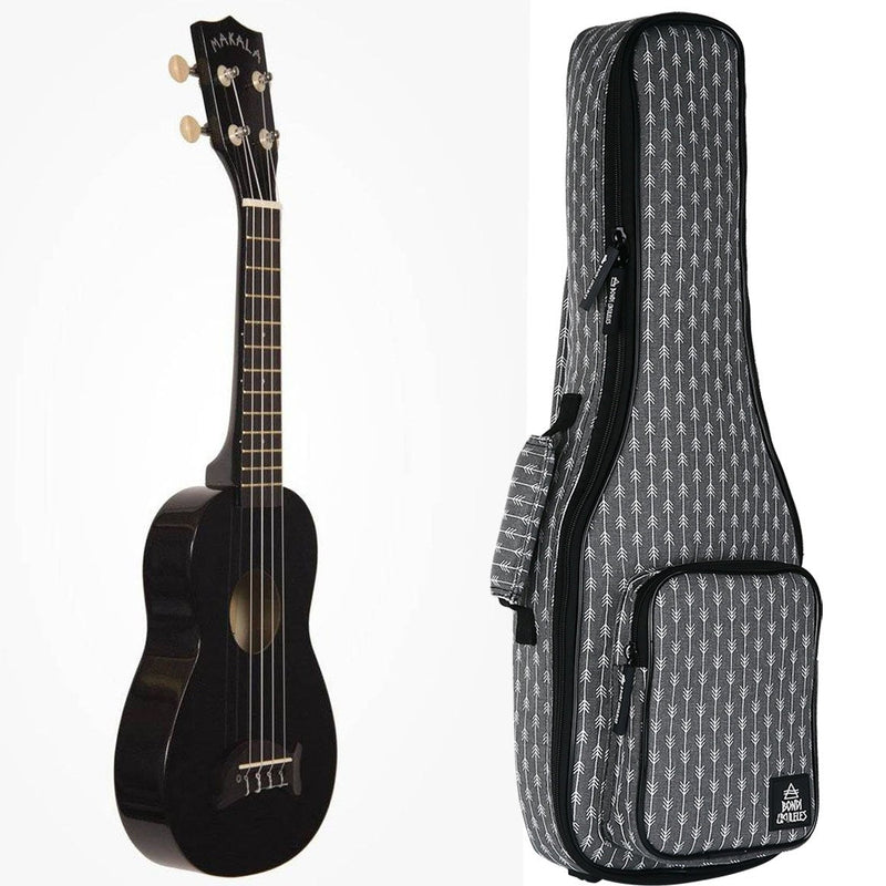 Makala Dolphin Soprano Ukulele Bundle - Black Sparkle