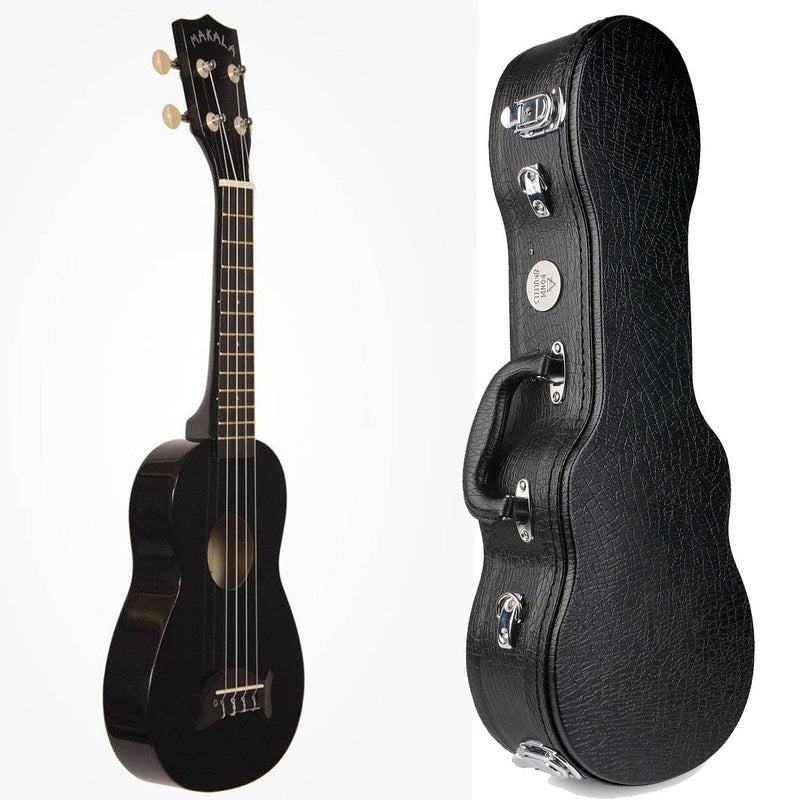 Makala Dolphin Soprano Ukulele Bundle - Black Sparkle