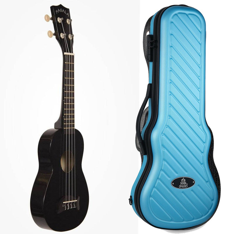 Makala Dolphin Soprano Ukulele Bundle - Black Sparkle