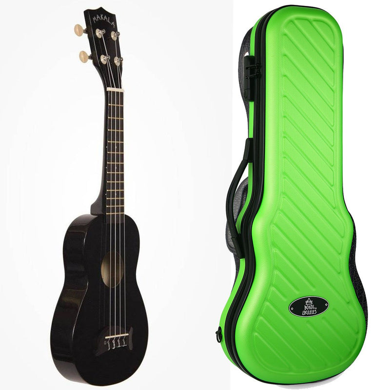 Makala Dolphin Soprano Ukulele Bundle - Black Sparkle