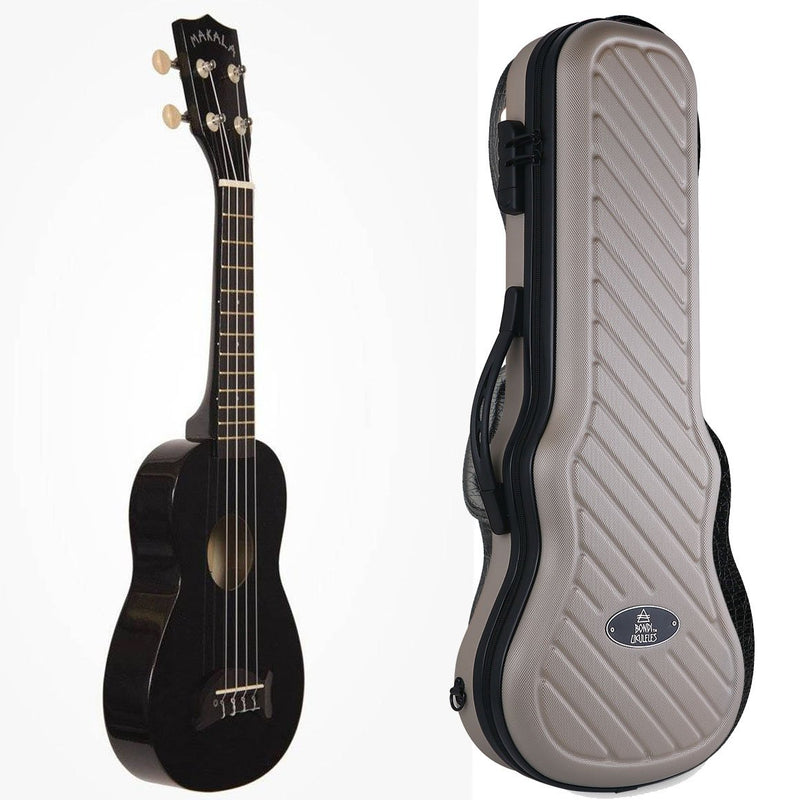 Makala Dolphin Soprano Ukulele Bundle - Black Sparkle