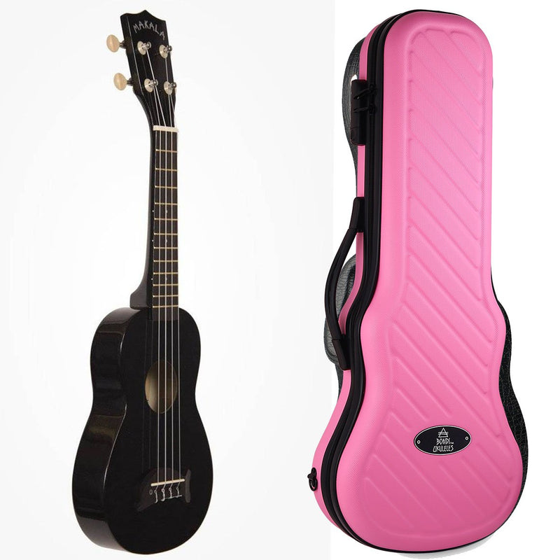 Makala Dolphin Soprano Ukulele Bundle - Black Sparkle