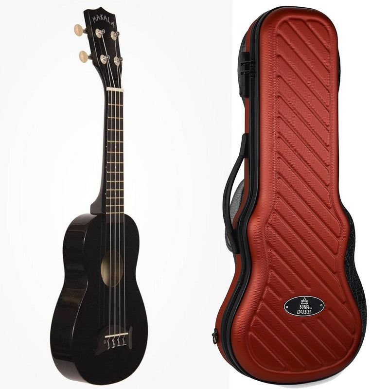 Makala Dolphin Soprano Ukulele Bundle - Black Sparkle