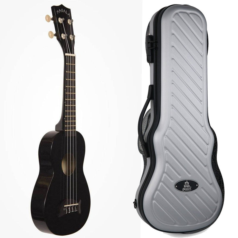 Makala Dolphin Soprano Ukulele Bundle - Black Sparkle