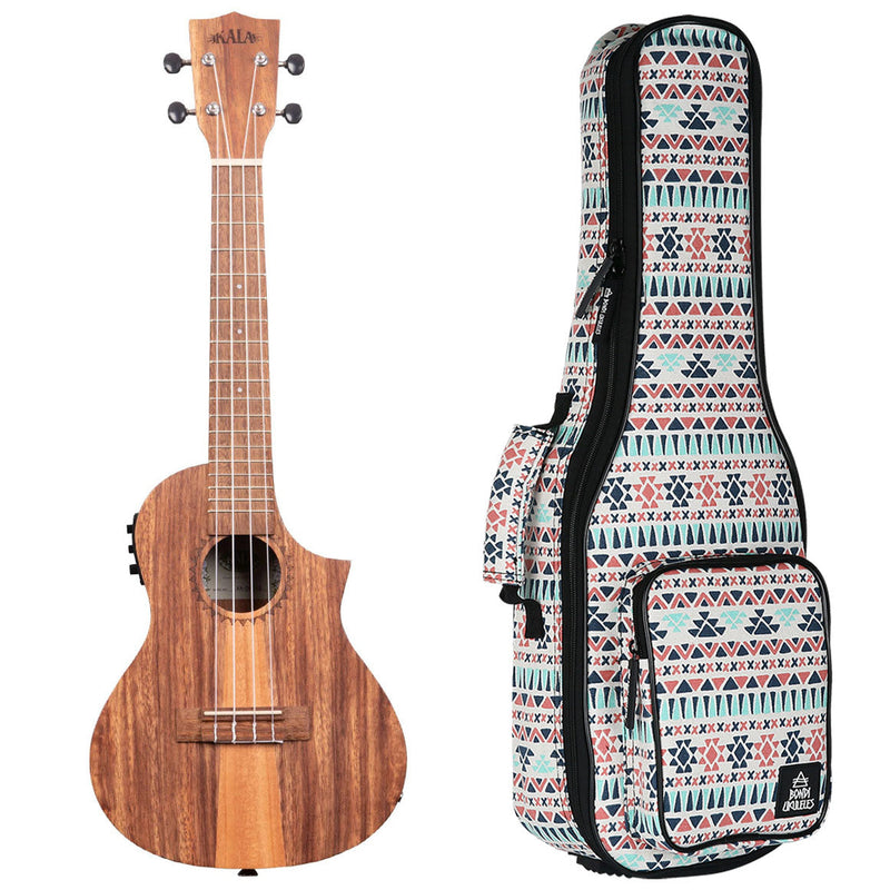 Teak Tri-Top Cutaway Concert Ukulele with EQ