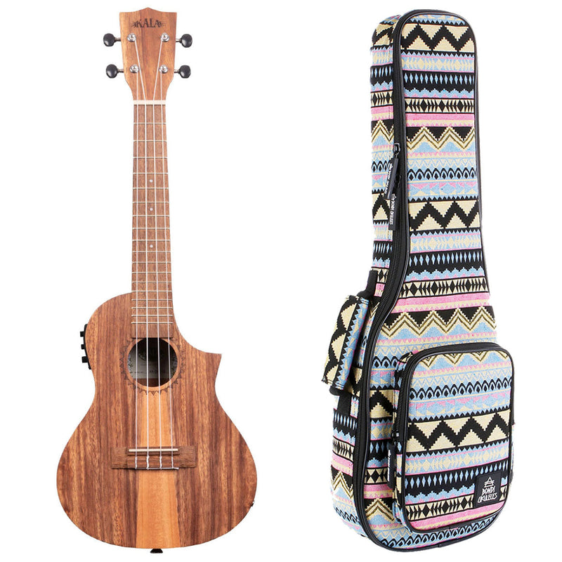 Teak Tri-Top Cutaway Concert Ukulele with EQ