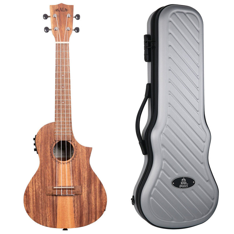 Teak Tri-Top Cutaway Concert Ukulele with EQ