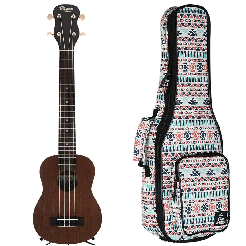 Ohana SK-30L Mahogany Soprano Ukulele - Tenor Neck
