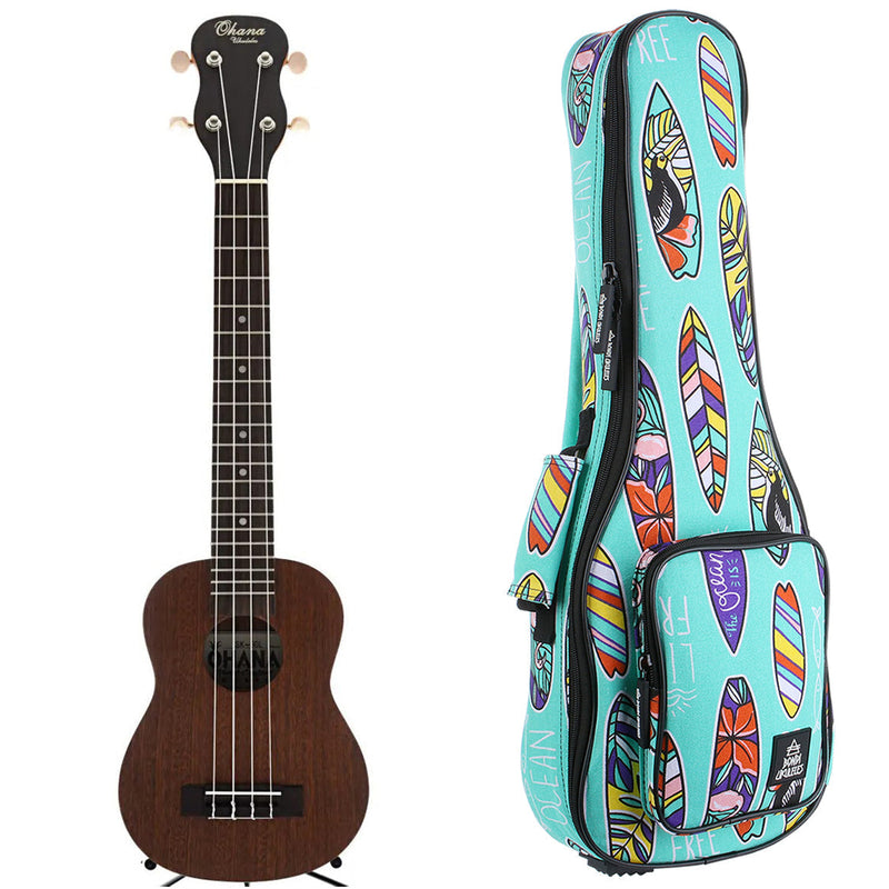 Ohana SK-30L Mahogany Soprano Ukulele - Tenor Neck