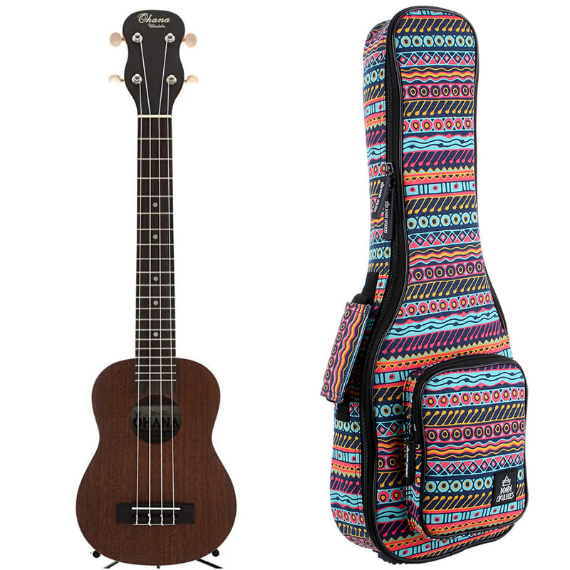 Ohana SK-30L Mahogany Soprano Ukulele - Tenor Neck