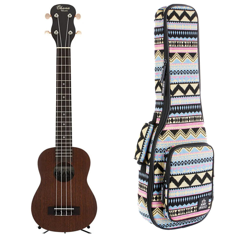 Ohana SK-30L Mahogany Soprano Ukulele - Tenor Neck